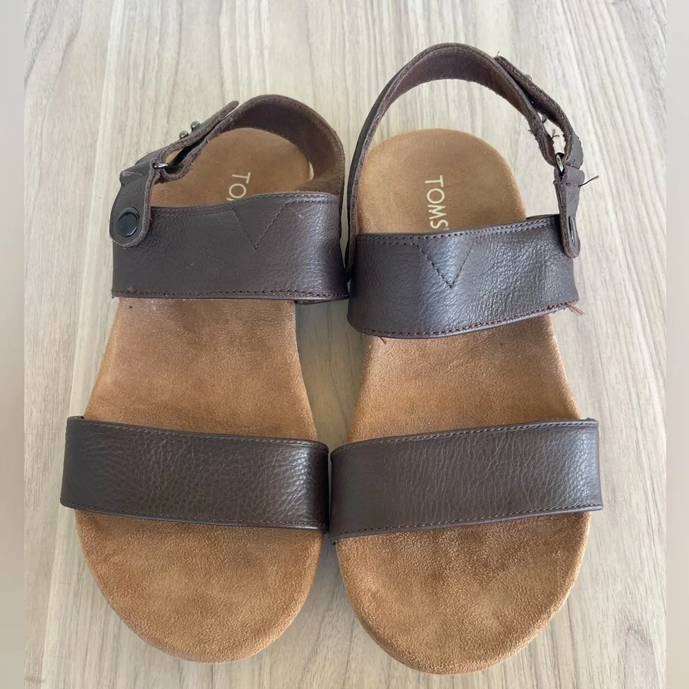 Toms Brown Leather Sandals